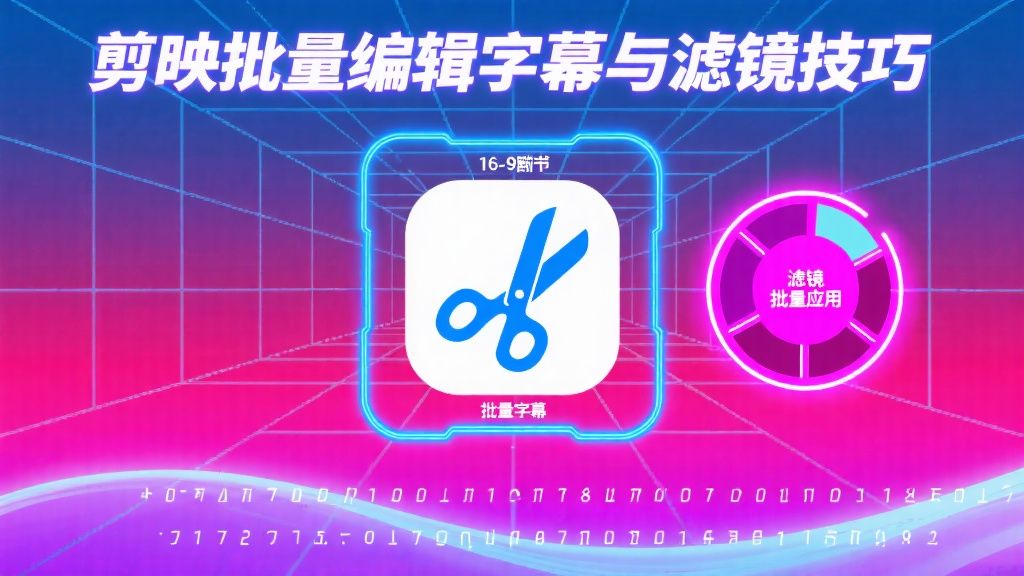 剪映批量编辑字幕与滤镜技巧