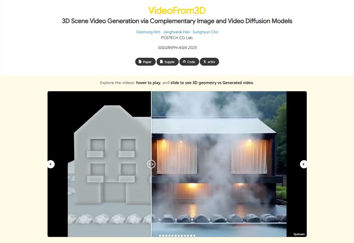 VideoFrom3D框架生成的3D场景视频效果 无需配对数据集!VideoFrom3D革新3D场景视频创作方式