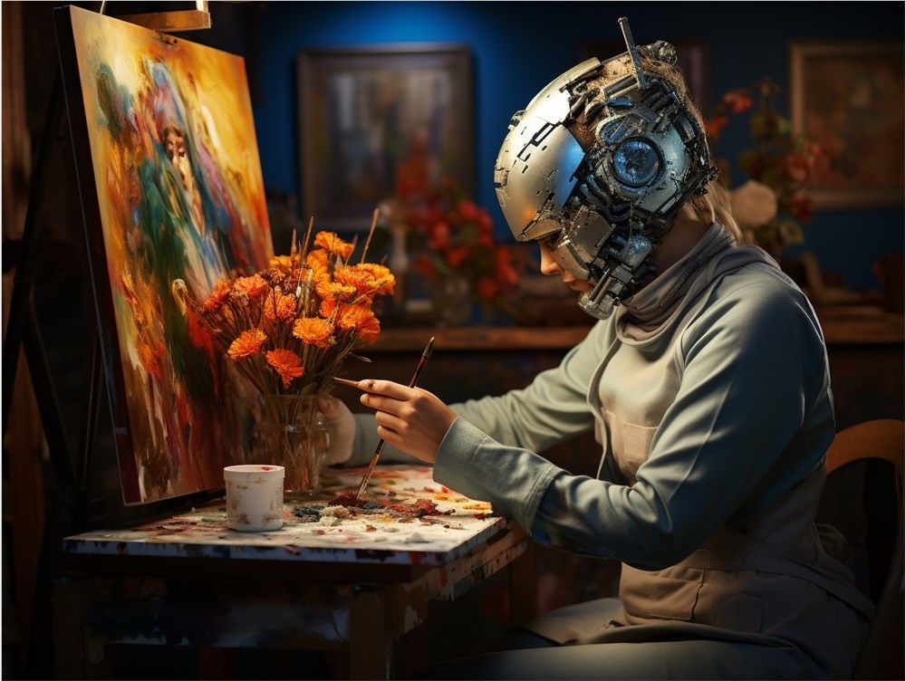 Robot painting AI painting